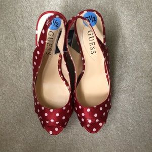 🆕 Guess Red Polka Dot Heels